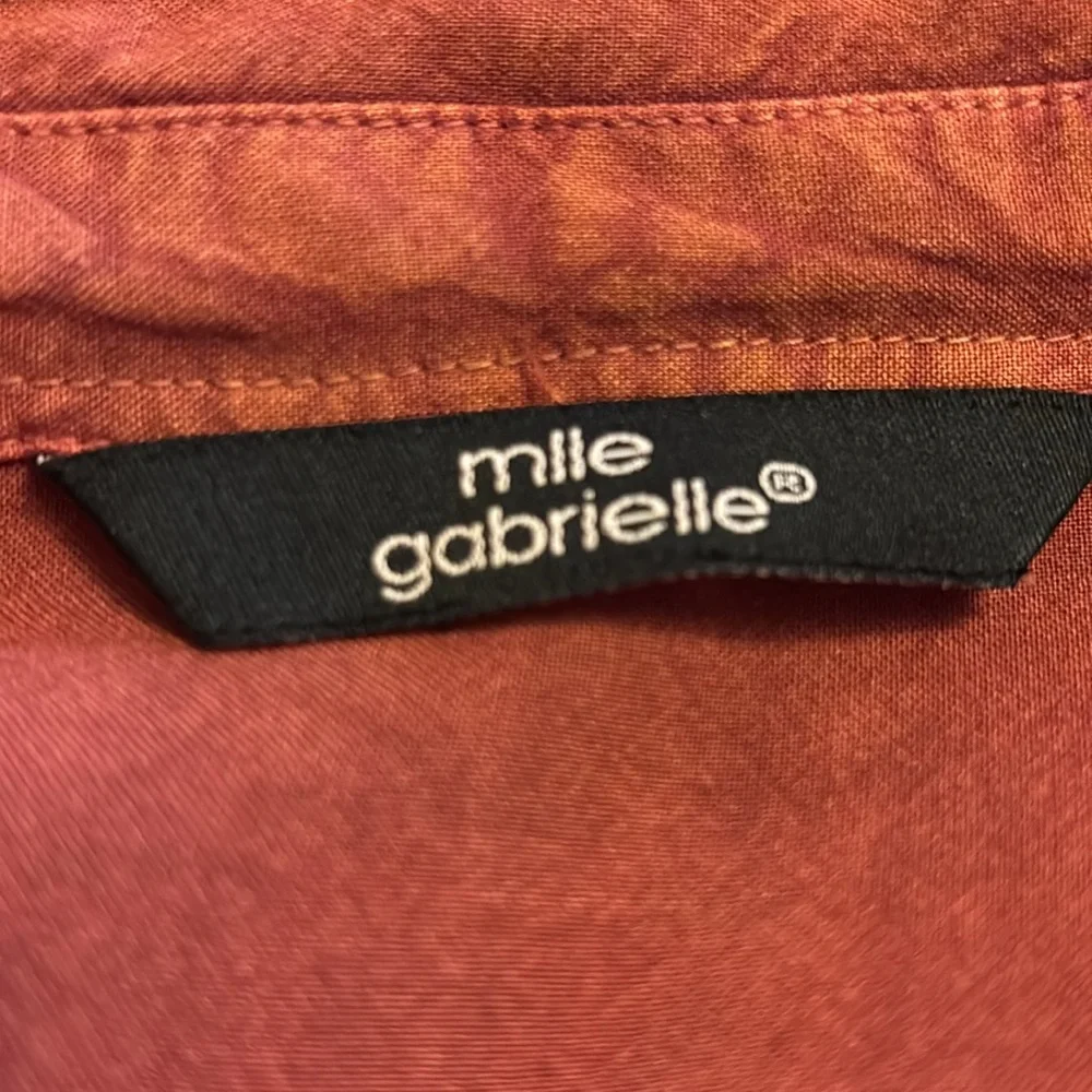 NWT MLLE GABRIELLE SMILES FASHIONS XL BEADED HAND DYED BURNT ORANGE DRESS F/S